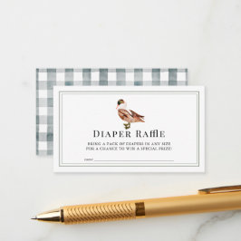 Klassiskt Anka/Mallard White Diaper Raffle Biljett Tilläggskort
