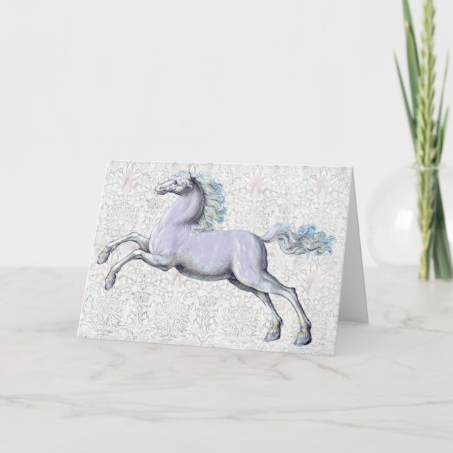 Klassiskt antique Illustrated Horse Note Card Kort (Framsida)
