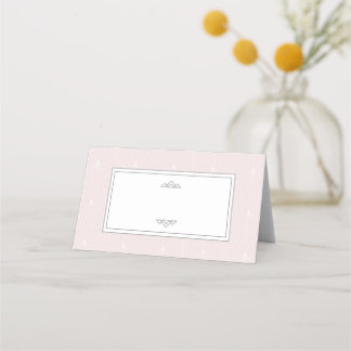 Klassiskt Art Deco Mönster Rosa Ställe Namn-kort Placeringskort
