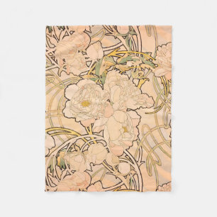 Klassiskt Art Nouveau-päonträdgårdsmönster av Much Fleecefilt
