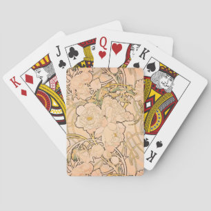 Klassiskt Art Nouveau-pionträdgårdsmönster av Much Casinokort