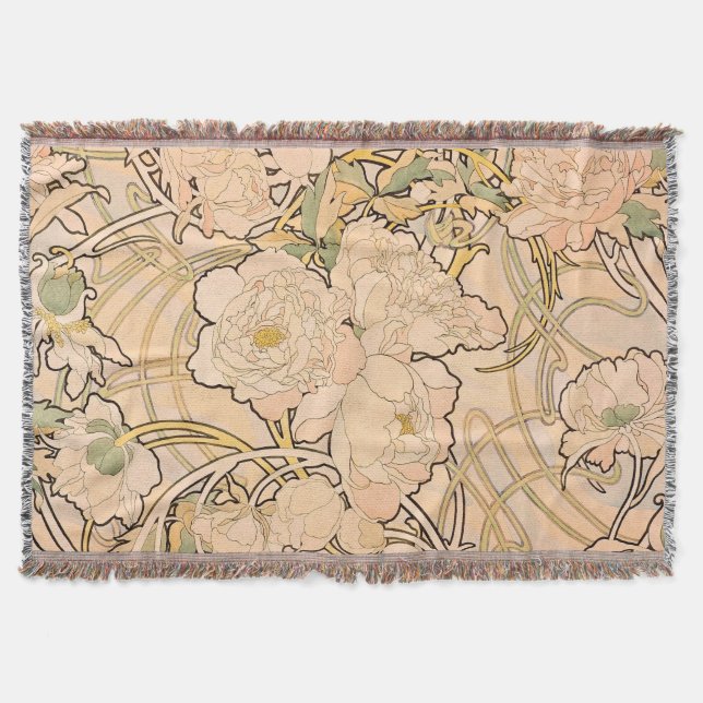 Klassiskt Art Nouveau-pionträdgårdsmönster av Much Filt (Framsidan)