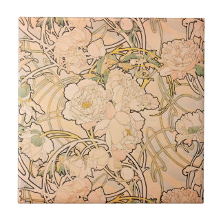 Klassiskt Art Nouveau-pionträdgårdsmönster av Much Kakelplatta