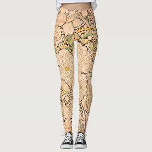 Klassiskt Art Nouveau-pionträdgårdsmönster av Much Leggings