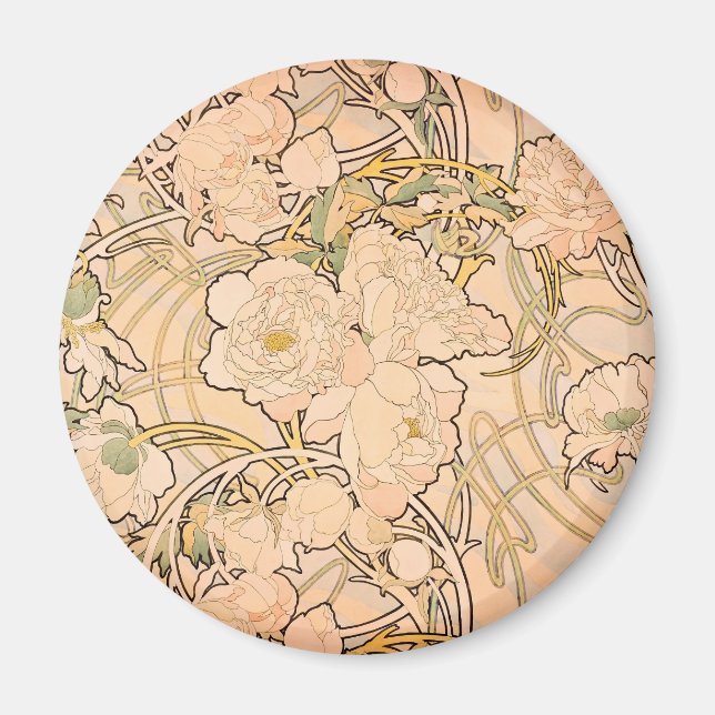 Klassiskt Art Nouveau-pionträdgårdsmönster av Much Magnet (Framsidan)