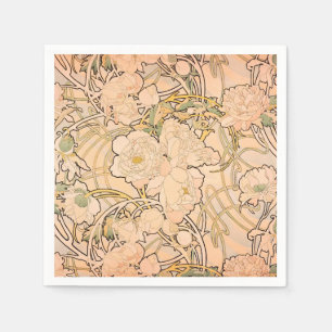 Klassiskt Art Nouveau-pionträdgårdsmönster av Much Pappersservett