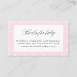 Klassiskt Baby Rosa Bow Baby Shower Bokar för Baby Tilläggskort