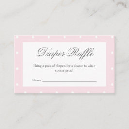 Klassiskt Baby Rosa Bow Baby Shower Raffle Tilläggskort