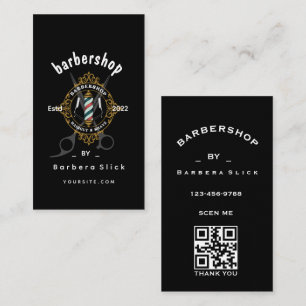 Klassiskt Barbershop-Affärskort, motsatt eller Visitkort