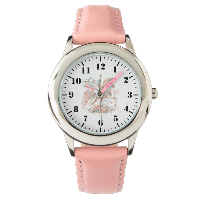 Klassiskt barnläder armbandsur (Framsida)