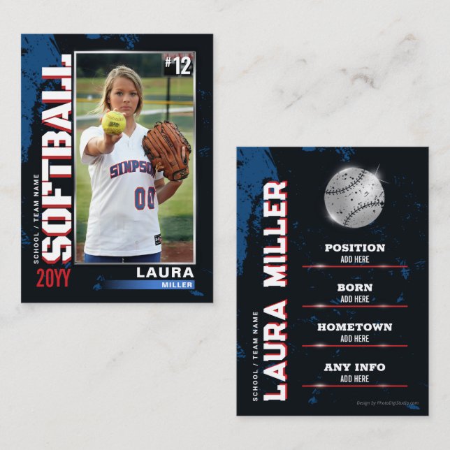 Klassiskt basket-spelarkort för programvaruhandel (Fram/baksida)