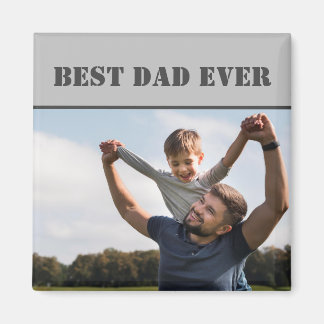 Klassiskt bästa Pappa någonsin Foto Grått Magnet