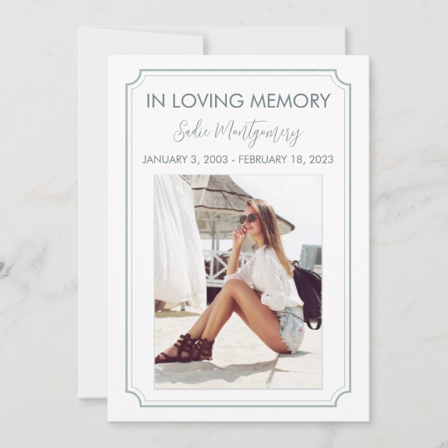 Klassiskt begravningsprogram för Sage Gräns Inbjudningar (Framsida)