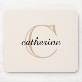 Klassiskt Beige-skriptmonogram Musmatta