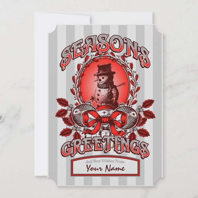 Klassiskt Biljett-hörn med det anpassade namnet Sn Julkort (Framsida)