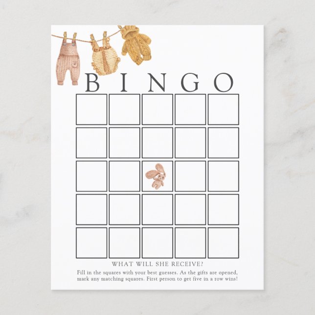Klassiskt Bingo-spelkort för Baby (Framsida)