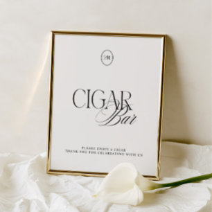 Klassiskt bläck och mjuk vit Cigar Bar Bröllopssky