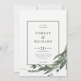 Klassiskt blad, polygon, vattenfärgsinbjudan inbjudningar