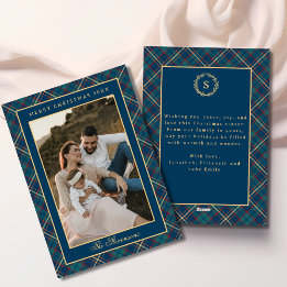 Klassiskt blåfärgat Vintage andedräkt i julklapp Julkort