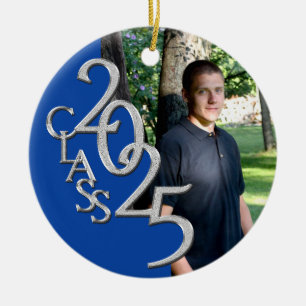 Klassiskt blåfoto 2025 Student Julgransprydnad Keramik