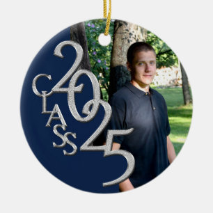 Klassiskt blåfoto 2025 Student Julgransprydnad Keramik