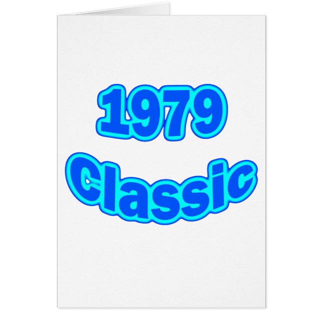 Klassiskt blått 1979 hälsningskort (Framsidan)