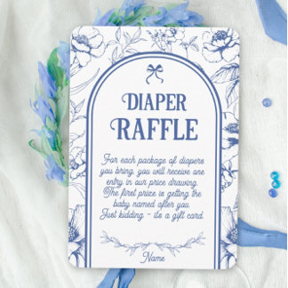 Klassiskt blått Blommigt för prydnadsföringsraffel Tilläggskort