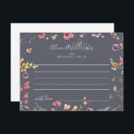 Klassiskt blått Blommigt-Vild-tilläggskort Bröllop Vykort<br><div class="desc">Det här klassiska färgkortet för blommigt av vild i bröllop är perfekt för ett rustiskt bröllop. Utformningen har en gult, lila, vita blommor med vild i ro och grönt med vattenfärg. De här korten är perfekter för bröllop, möhippa, babydusch, studentfest och mycket mer. Anpassa korten med namn på bruden och...</div>