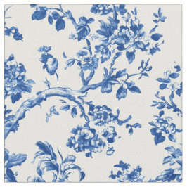 Klassiskt blått blommönster i Toile-stil Tyg