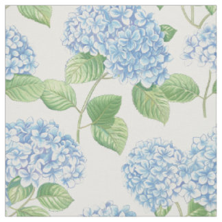 Klassiskt Blått Hortensia Blommönster Tyg