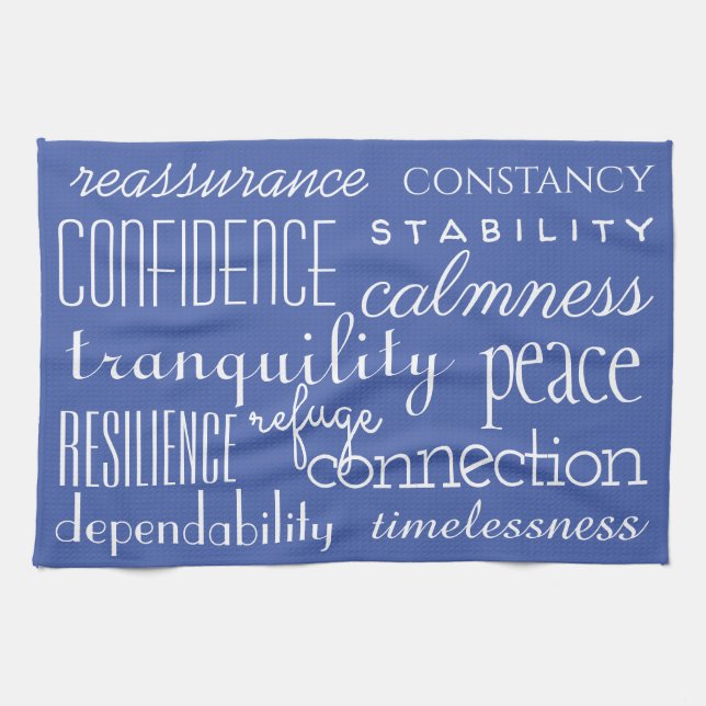 Klassiskt blått i Ord Kökshandduk (Horisontell)