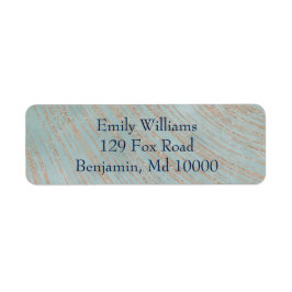 Klassiskt blått och koppar returadress etikett