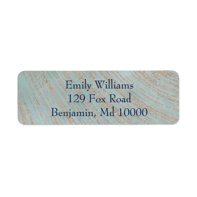 Klassiskt blått och koppar returadress etikett (Framsidan)