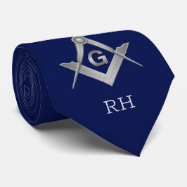 Klassiskt blått och Silver Masonic Monogrammed Slips