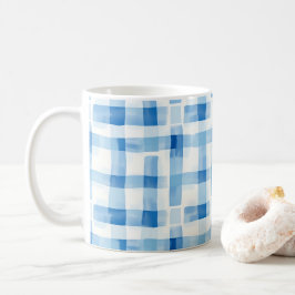 Klassiskt blått och vitt rutigt mönster kaffemugg