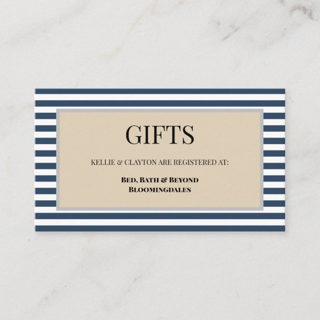 Klassiskt blått Rand-presentationskort i ram Tilläggskort (Framsida)