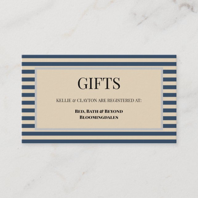 Klassiskt blått Rand-presentationskort i ram Tilläggskort (Framsida)