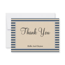 Klassiskt blått Rand - ramat tackkort