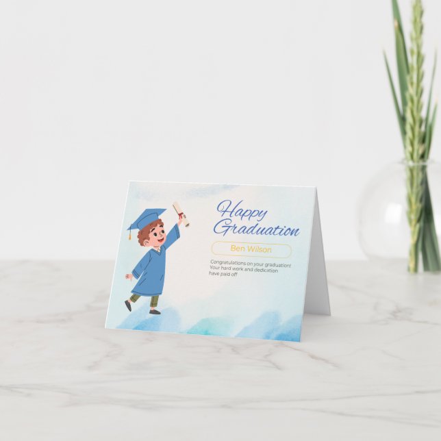 Klassiskt blått Studenten-kort Kort (Framsida)