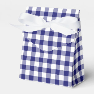Klassiskt blått vitt rutigt Gingham-mönster Presentaskar
