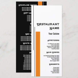 Klassiskt block Färg, Restaurant Slimline Meny