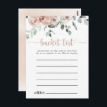 Klassiskt Blommigt Bucket List-kort för Dusty Rosa Vykort<br><div class="desc">De här klassiska bocketkorten för dammiga blommigtar i rosa ros är perfekten för en girig bröllopsmottagning eller möhippa. Konstruktionen har elegant vattenfärgsdamm i rosa ros och grönt bladverk,  väl sammansatt i vackra buketter. Ändra ordalydelsen till kostym vid alla livshändelser. Bucketlistskylten säljs separat.</div>