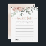Klassiskt Blommigt Bucket List-kort för Dusty Rosa Vykort<br><div class="desc">De här klassiska bocketkorten för dammiga blommigtar i rosa ros är perfekten för en girig bröllopsmottagning eller möhippa. Konstruktionen har elegant vattenfärgsdamm i rosa ros och grönt bladverk,  väl sammansatt i vackra buketter. Ändra ordalydelsen till kostym vid alla livshändelser. Bucketlistskylten säljs separat.</div>