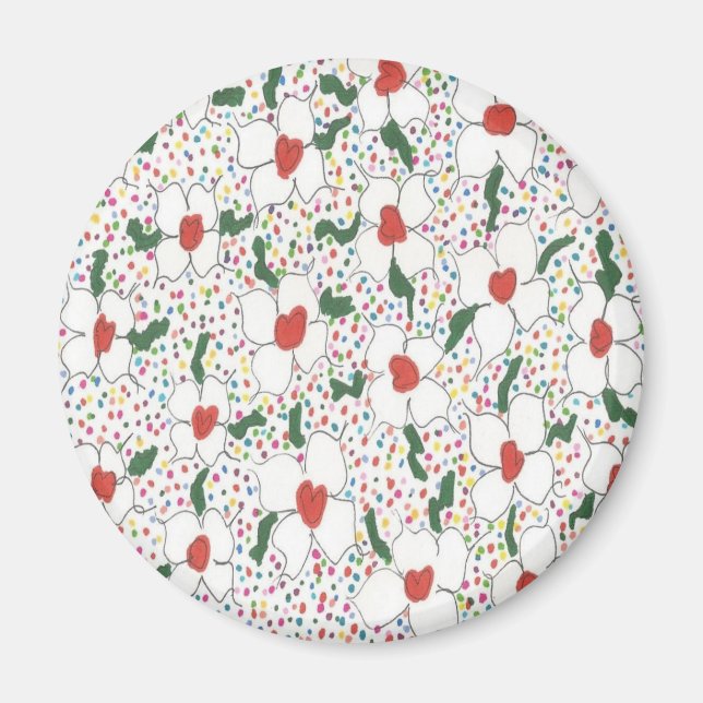 Klassiskt Blommönster Magnet (Framsidan)