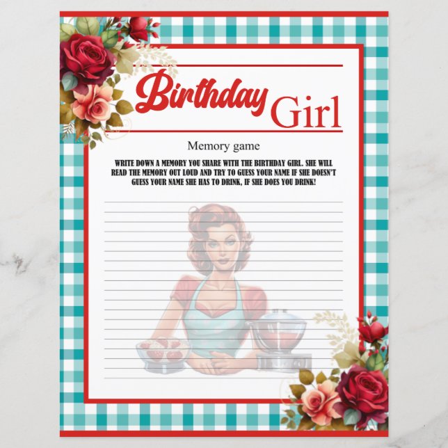 Klassiskt Blue Birthday-minnesspel (Framsida)