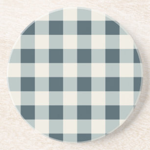 Klassiskt Blue Farmhouse Gingham Stil Underlägg