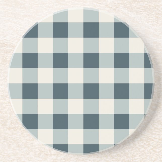 Klassiskt Blue Farmhouse Gingham Stil Underlägg (Framsidan)
