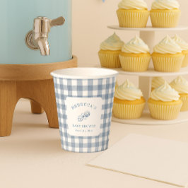 Klassiskt Blue Gingham Boy Shower Decor