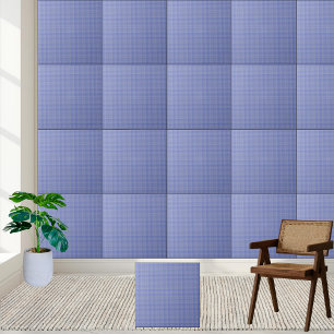 Klassiskt Blue Gingham Checkered Ceramic Tile Kakelplatta