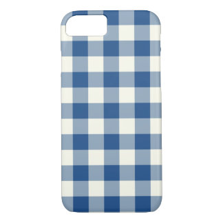 Klassiskt Blue Gingham Mönster iPhone 7 Fodral